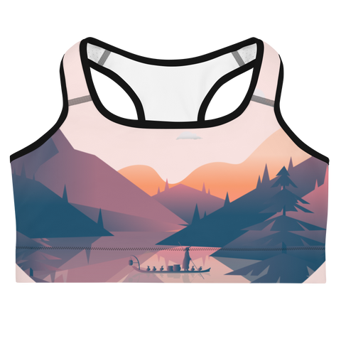 Cormorant Fishing Misty Rose Sports Bra - Hooked by Curtainfall