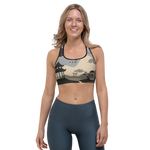 Serpentine Stream Grey Sports Bra - Hooked by Curtainfall