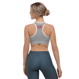 Serpentine Stream Grey Sports Bra - Hooked by Curtainfall