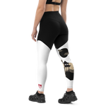Serpentine Stream White Compression Sports Leggings - Hooked by Curtainfall
