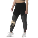 Serpentine Stream Dark Grey Compression Sports Leggings - Hooked by Curtainfall
