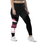Asian Winter Black Compression Sports Leggings - Seasons by Curtainfall
