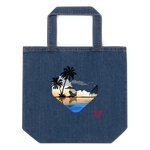 Tropical Paradise Organic Denim Tote Bag - Hooked by Curtainfall